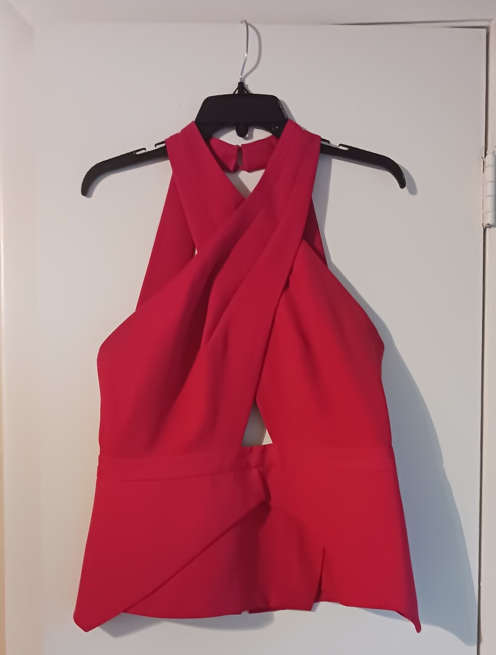 Red Halter Cross-Front top